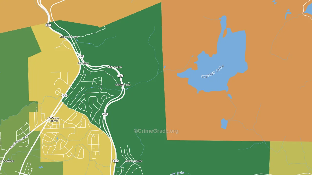 Penobscot, PA Map of Theft Rates