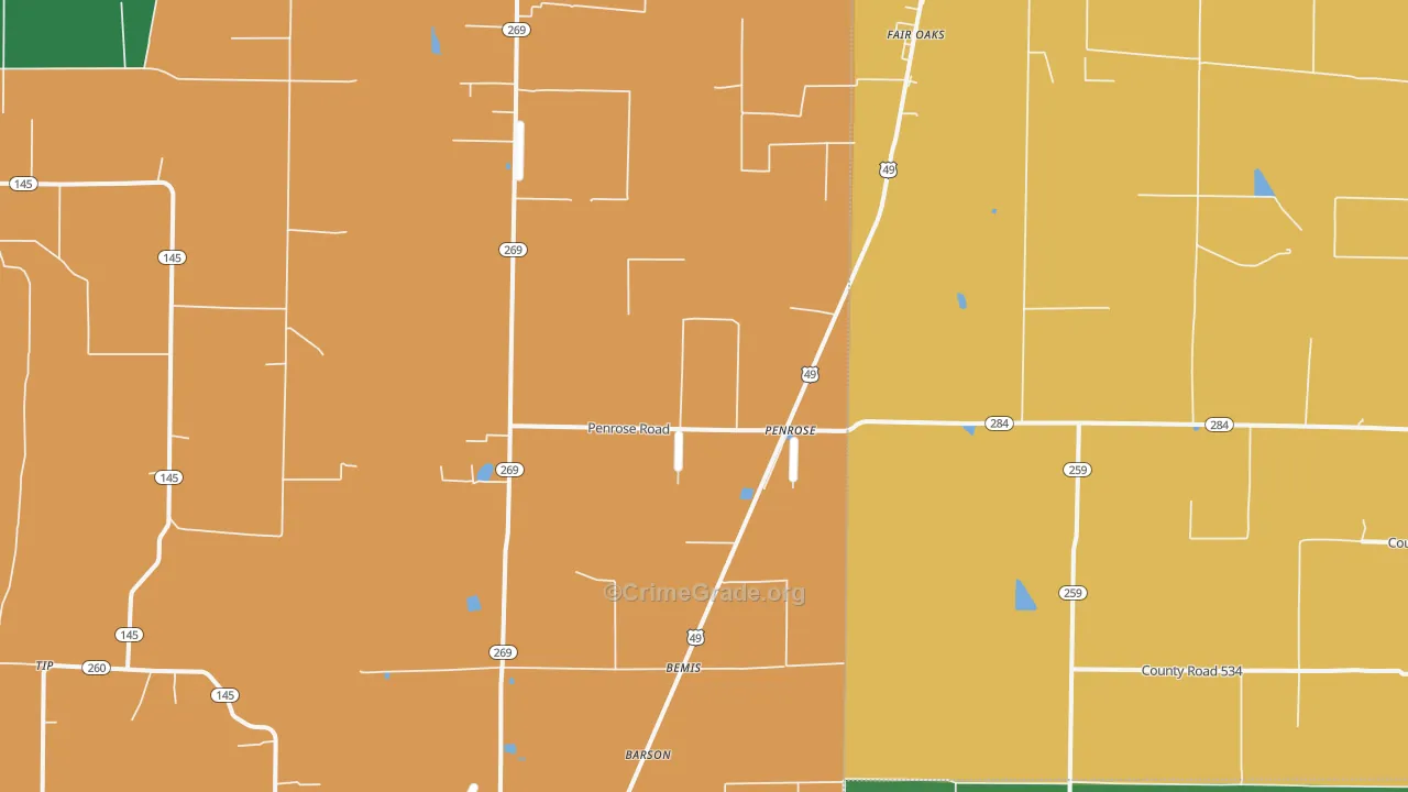 Penrose, AR Map of Theft Rates