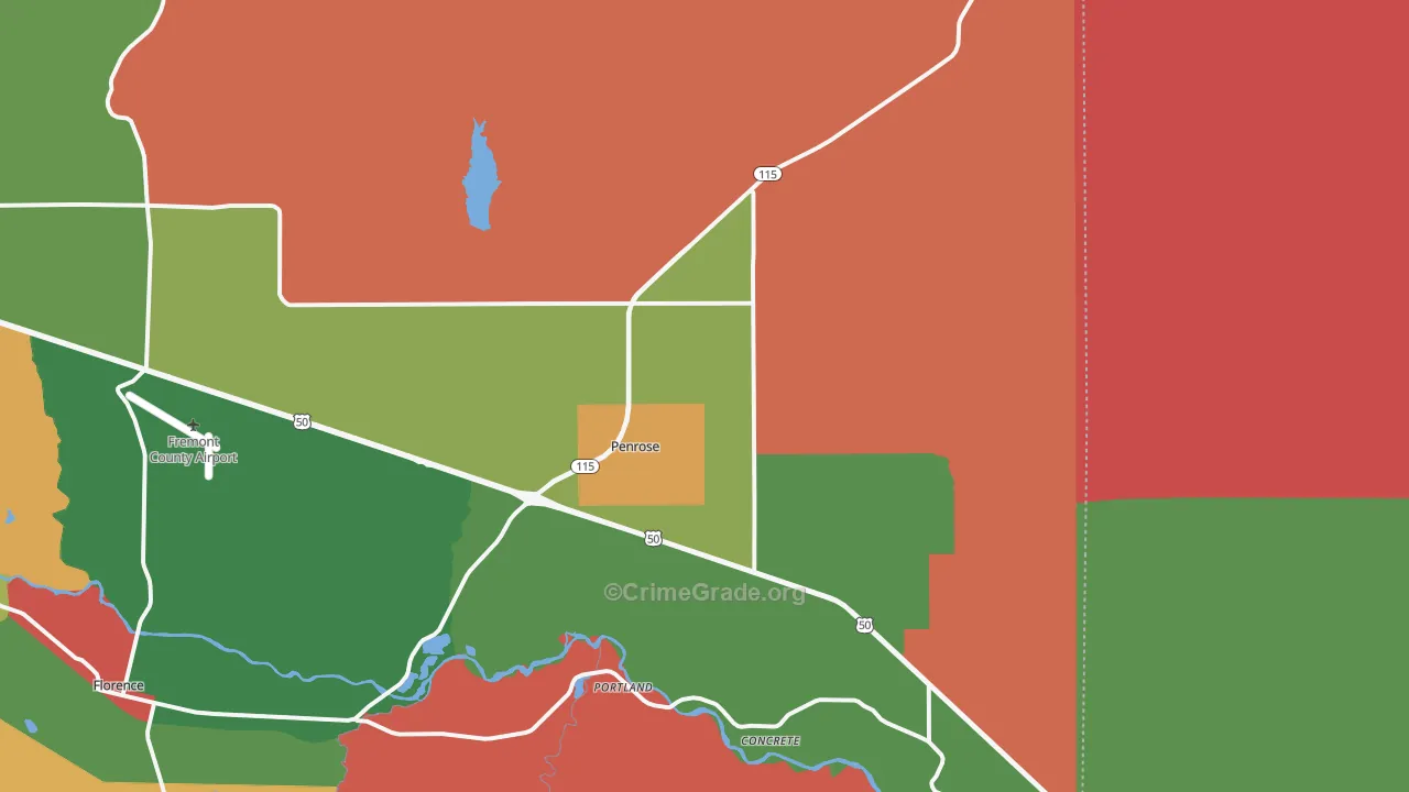 Penrose, CO Map of Theft Rates
