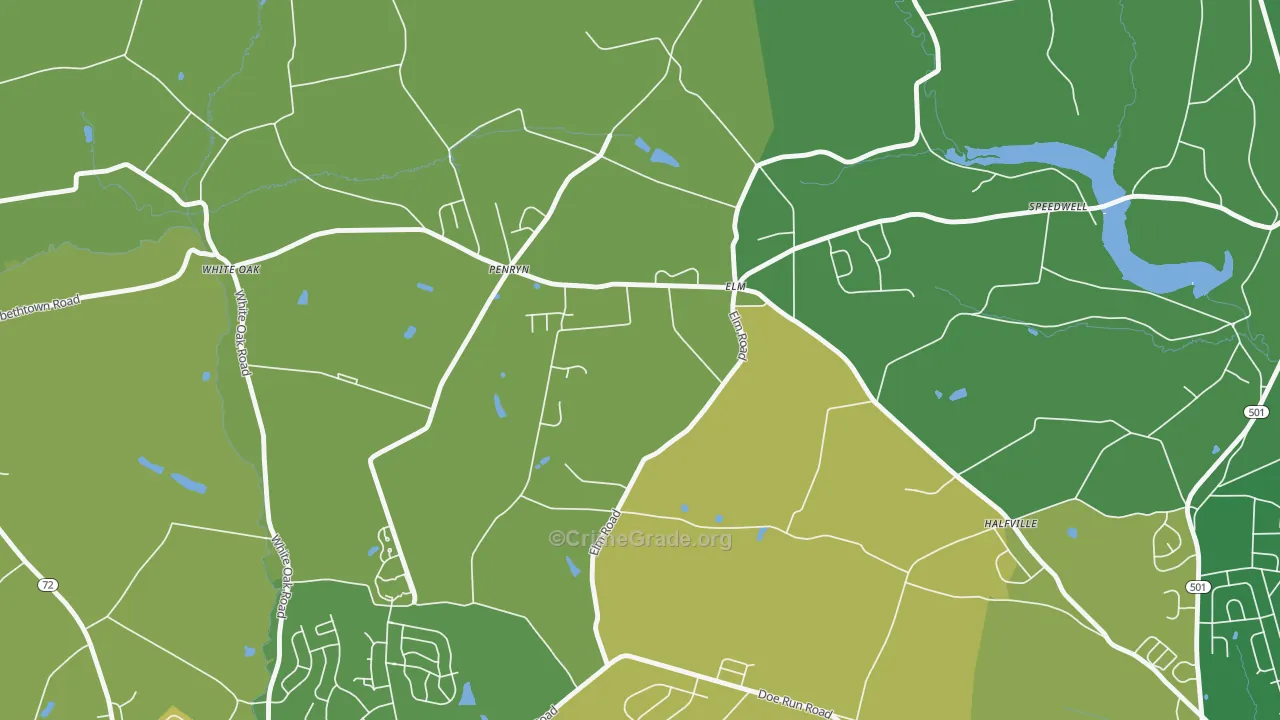 Penryn, PA Map of Theft Rates