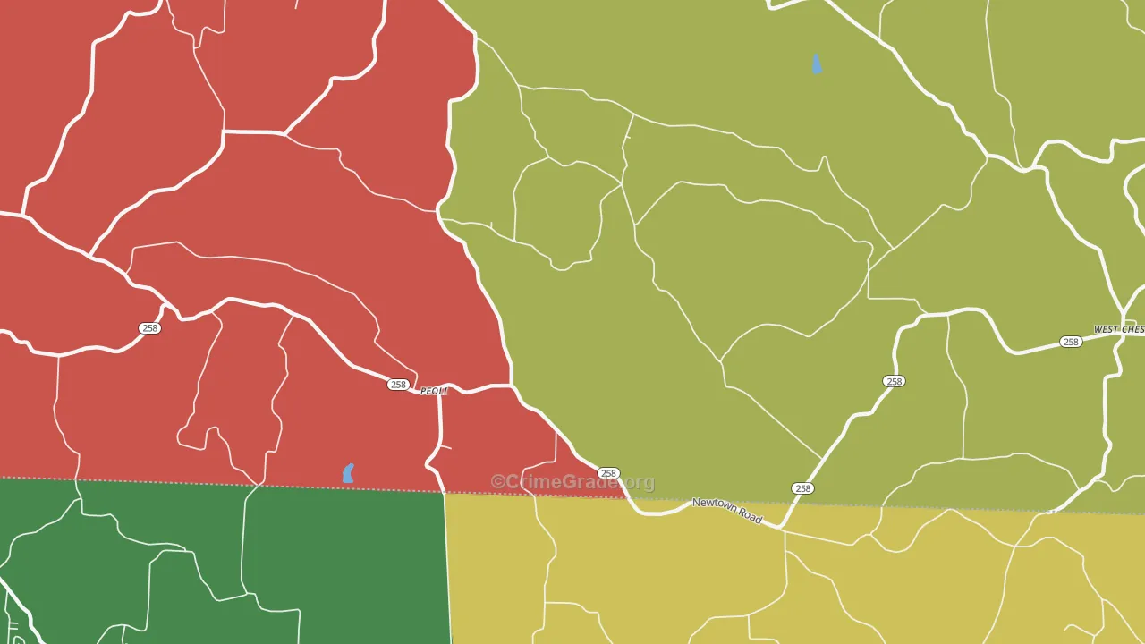 Peoli, OH Map of Theft Rates