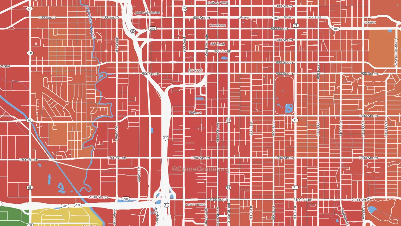 People's Freeway, Salt Lake City, UT Map of Theft Rates