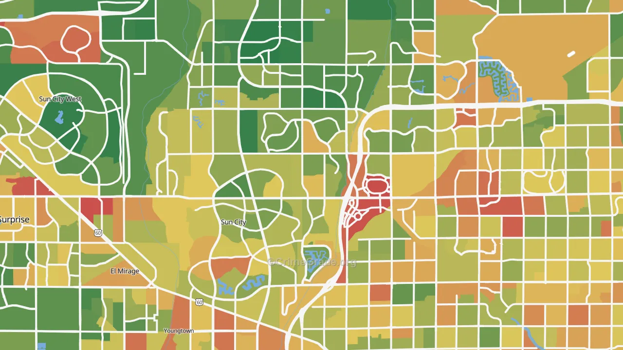 Peoria, AZ Map of Theft Rates