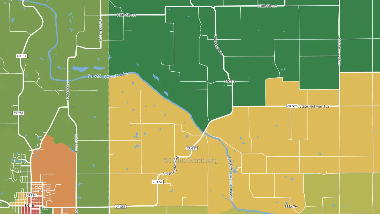 Peoria, IA Map of Theft Rates