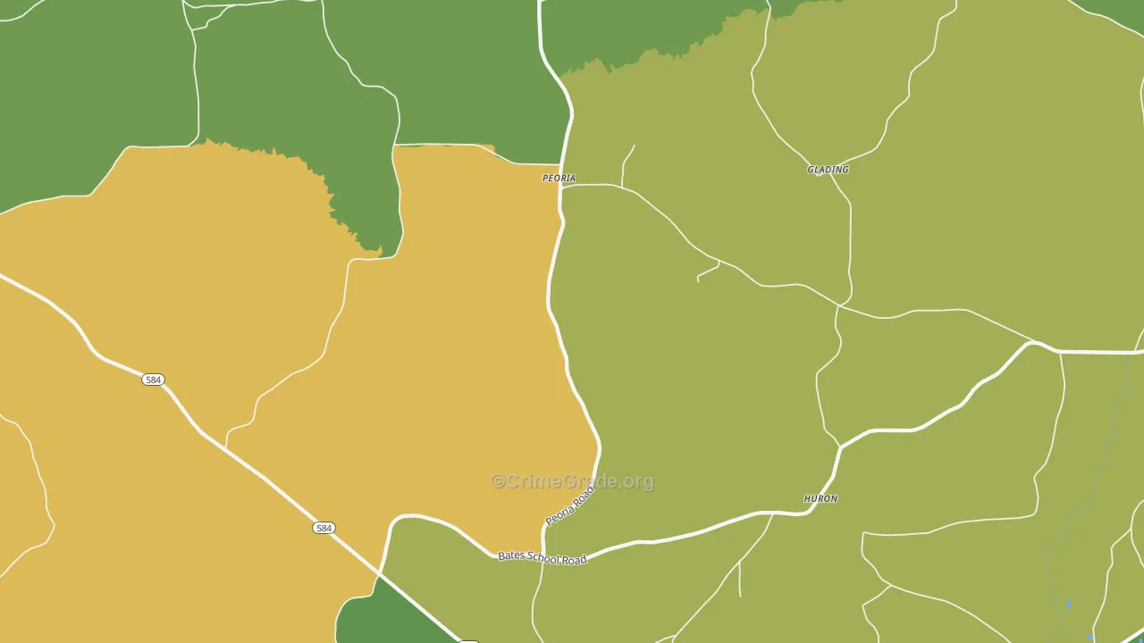 Peoria, MS Map of Theft Rates