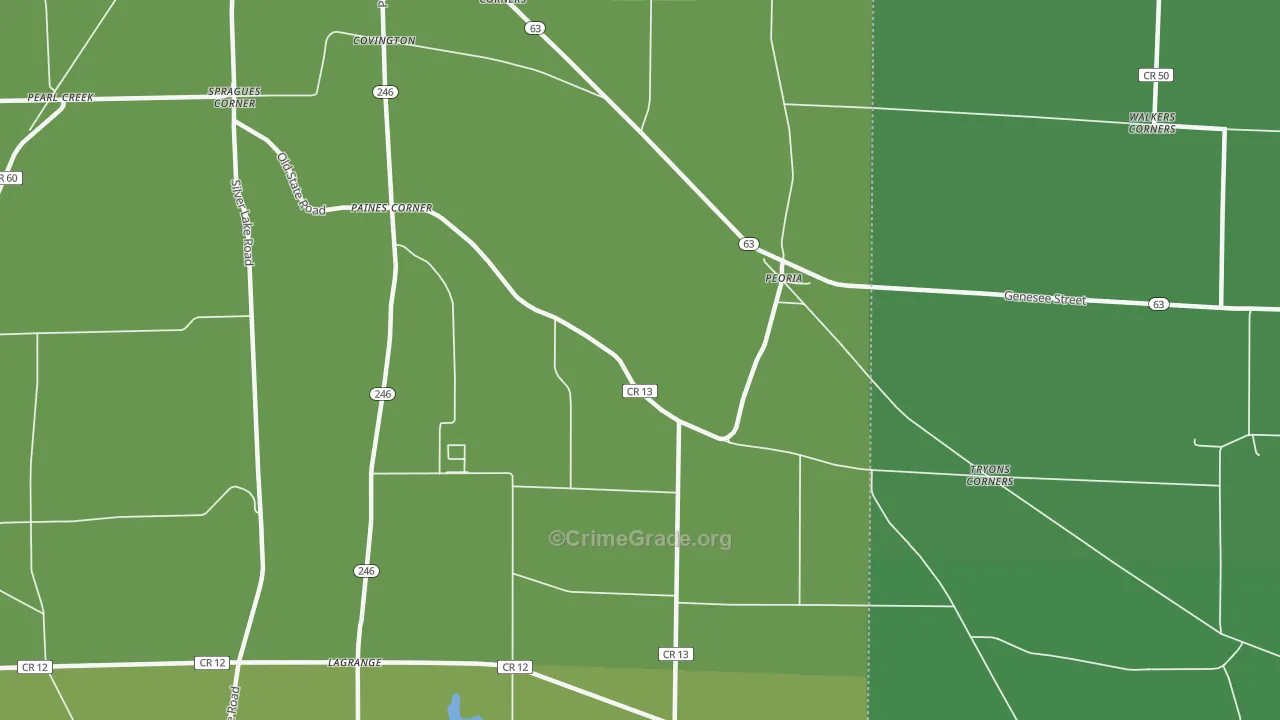 Peoria, NY Map of Theft Rates