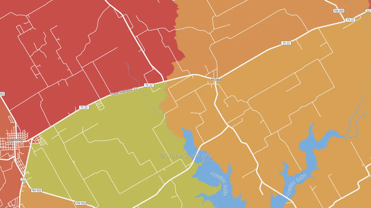 Peoria, TX Map of Theft Rates