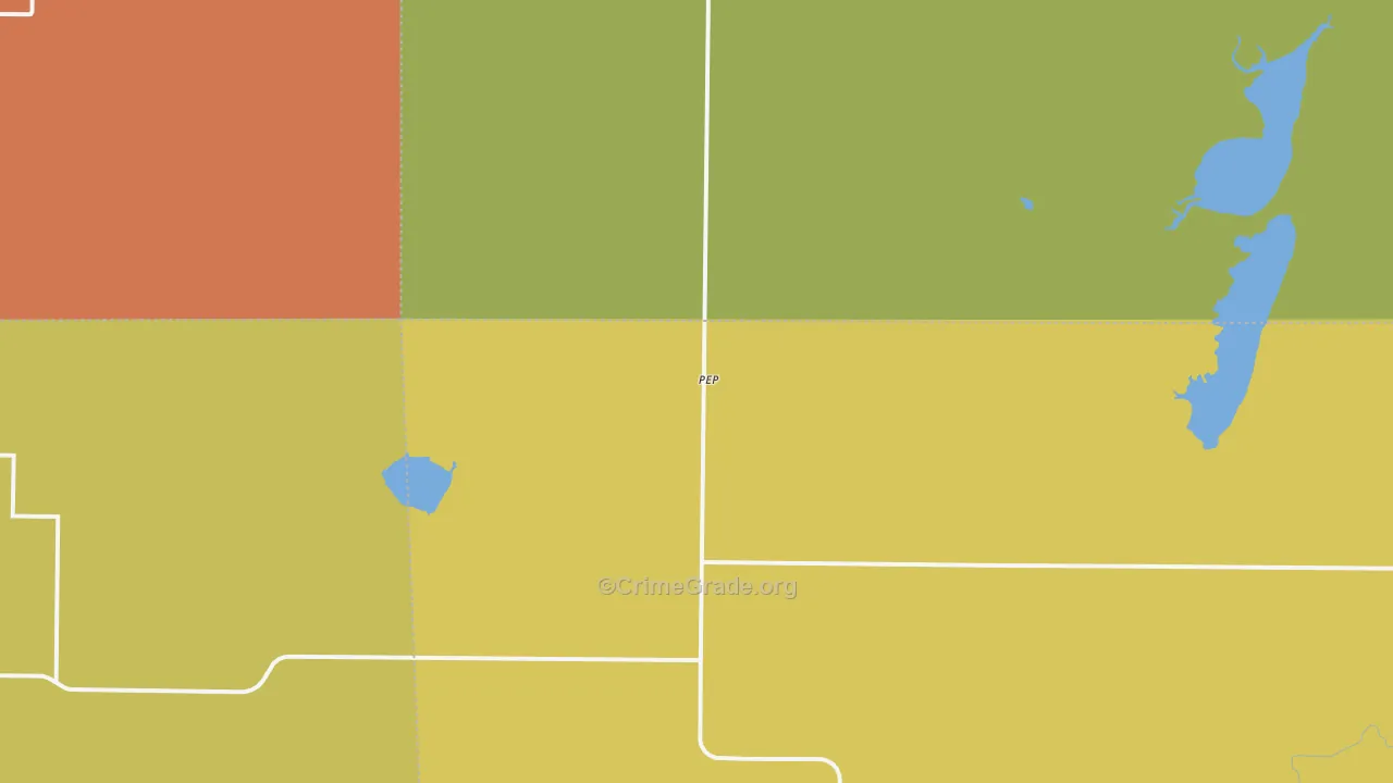 Pep, TX Map of Theft Rates