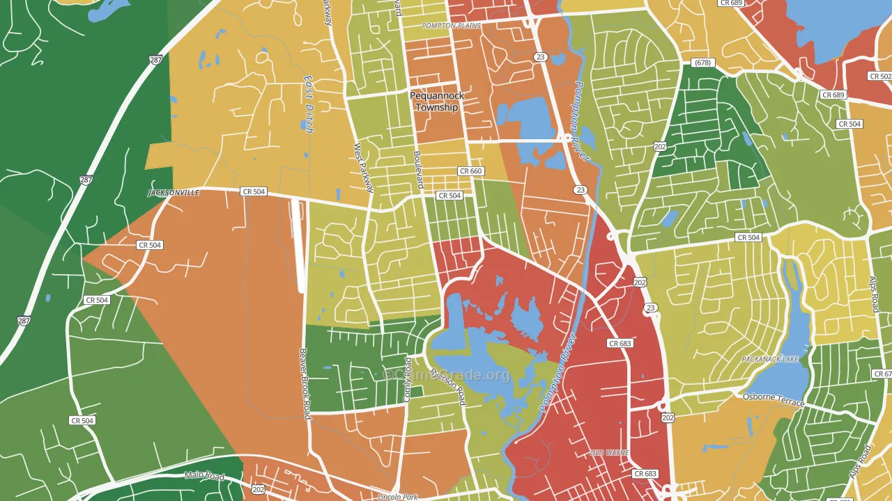 Pequannock, NJ Map of Theft Rates