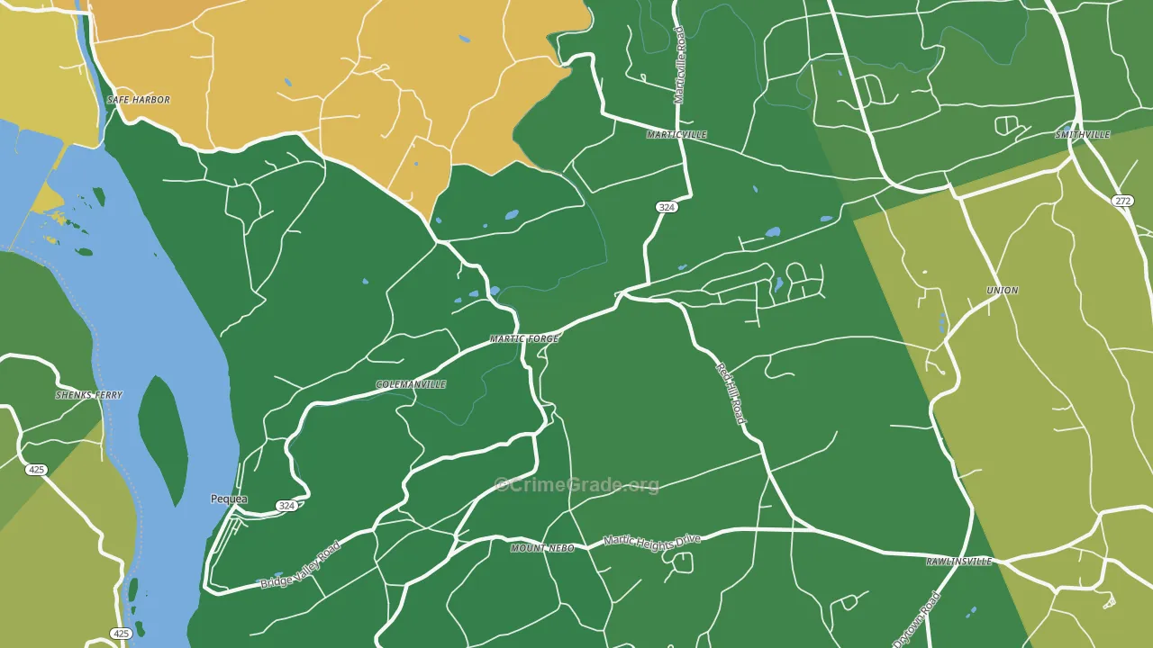 Pequea, PA Map of Theft Rates