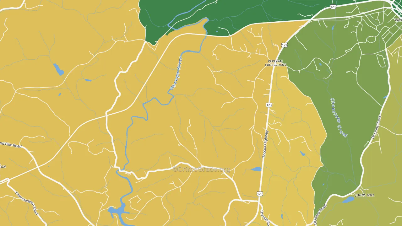 Percival Crossroads, SC Map of Theft Rates