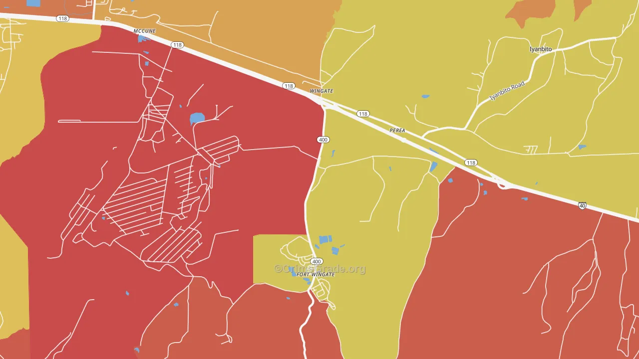Perea, NM Map of Theft Rates
