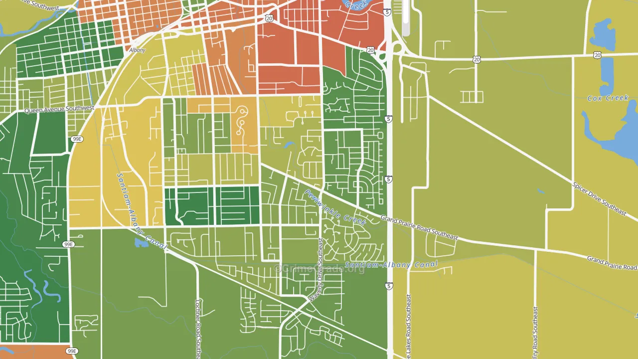 Periwinkle, Albany, OR Map of Theft Rates