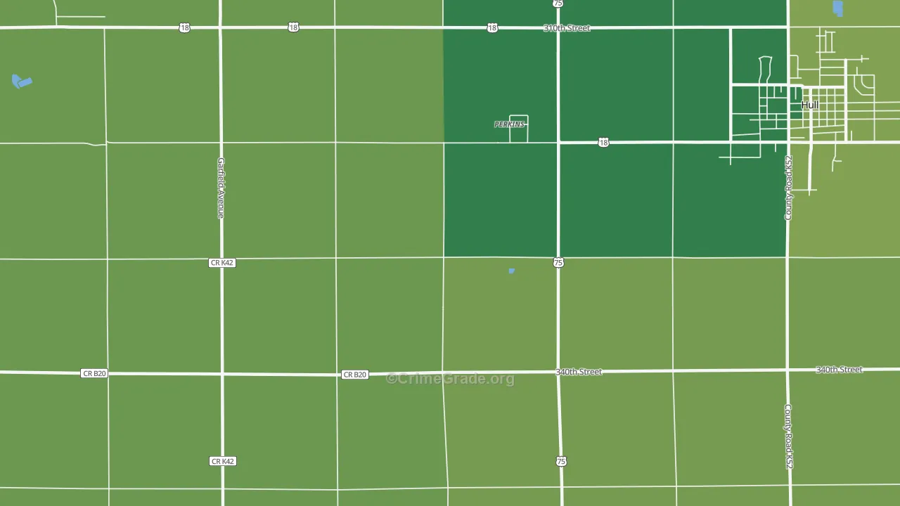 Perkins, IA Map of Theft Rates