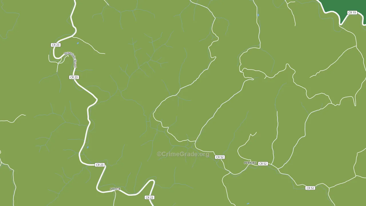 Perkins, WV Map of Theft Rates