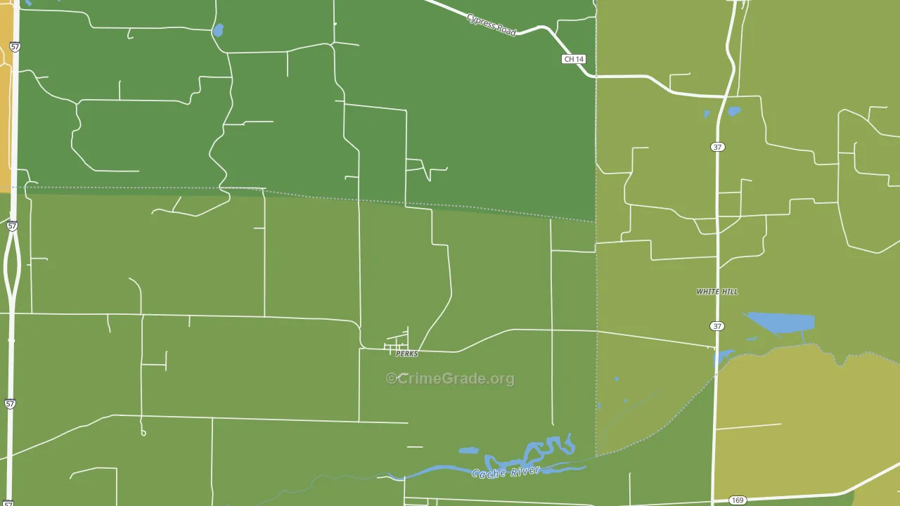 Perks, IL Map of Theft Rates