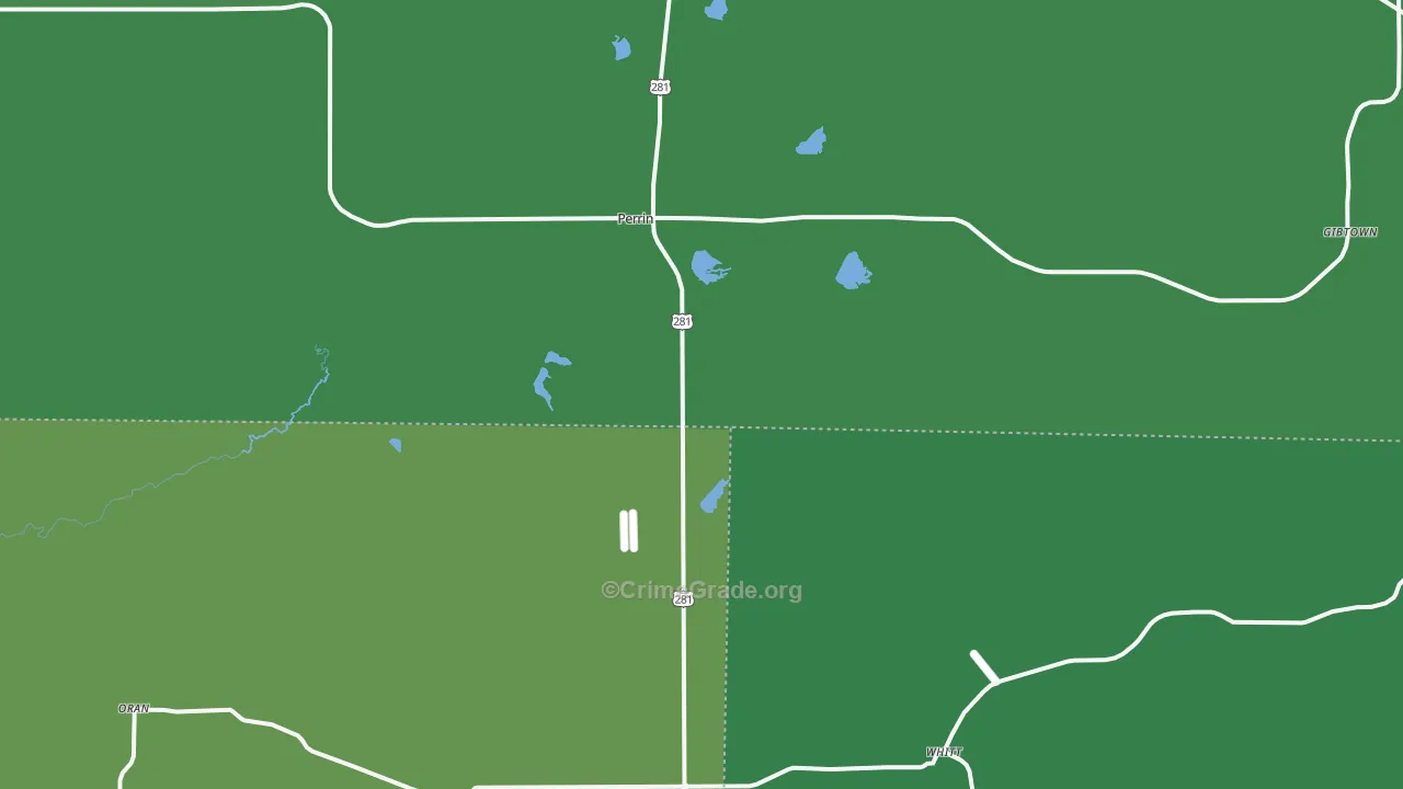 Perrin, TX Map of Theft Rates