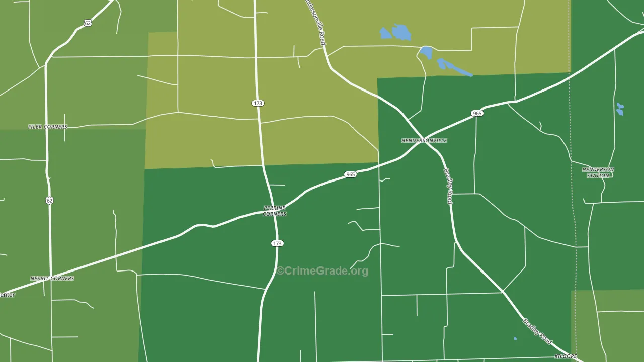 Perrine Corners, PA Map of Theft Rates