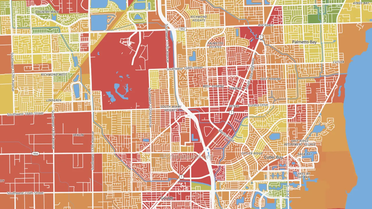 Perrine, FL Map of Theft Rates