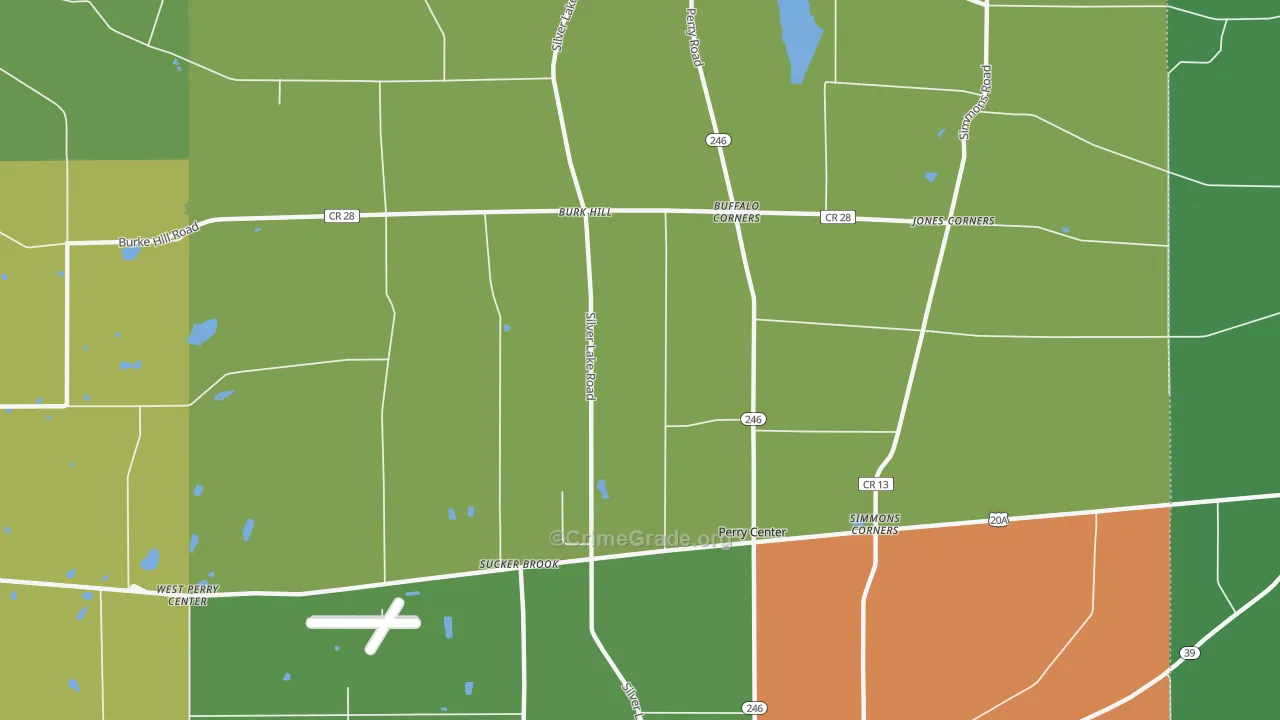 Perry Center, NY Map of Theft Rates
