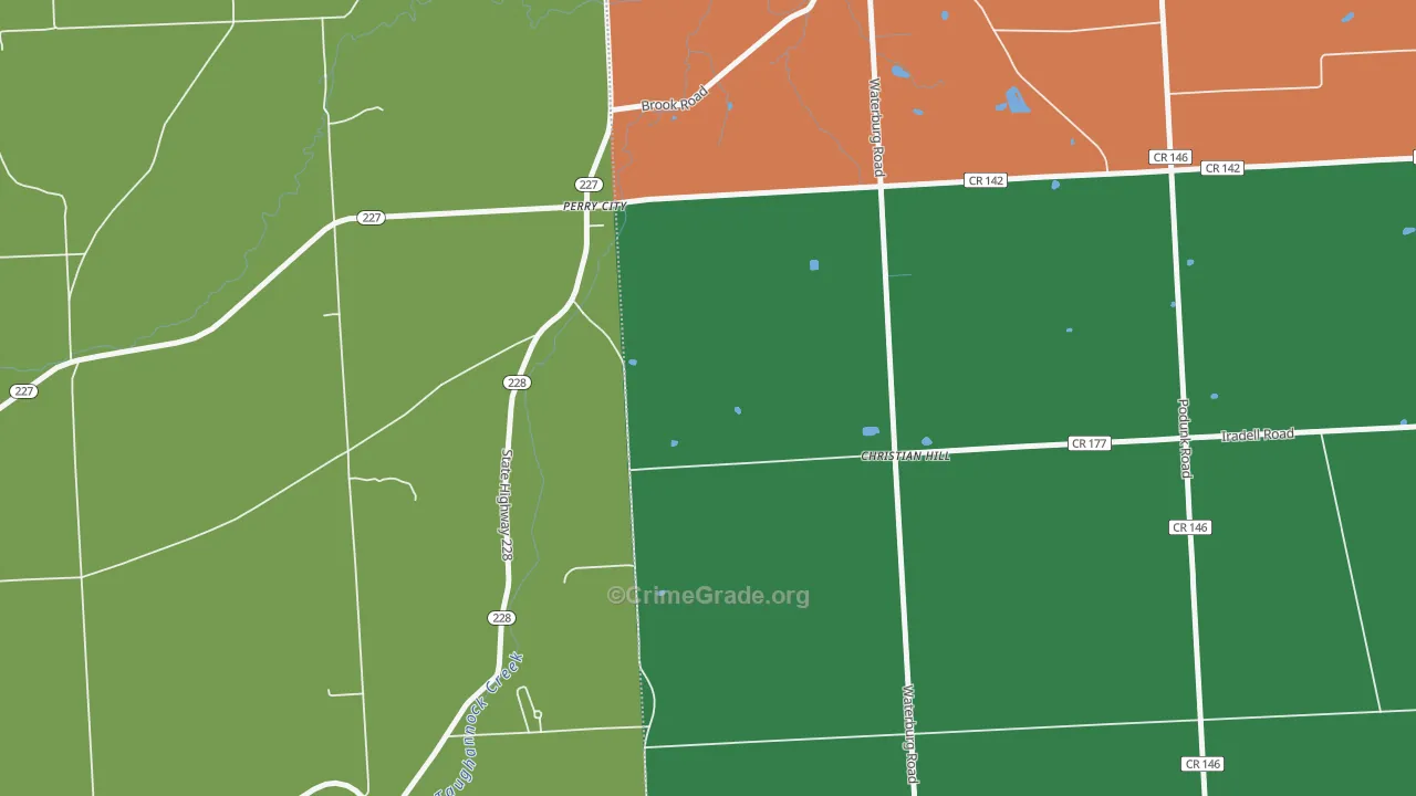 Perry City, NY Map of Theft Rates