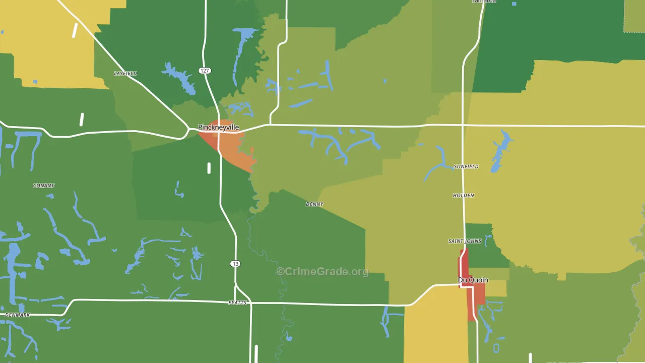 Perry County, IL Map of Theft Rates