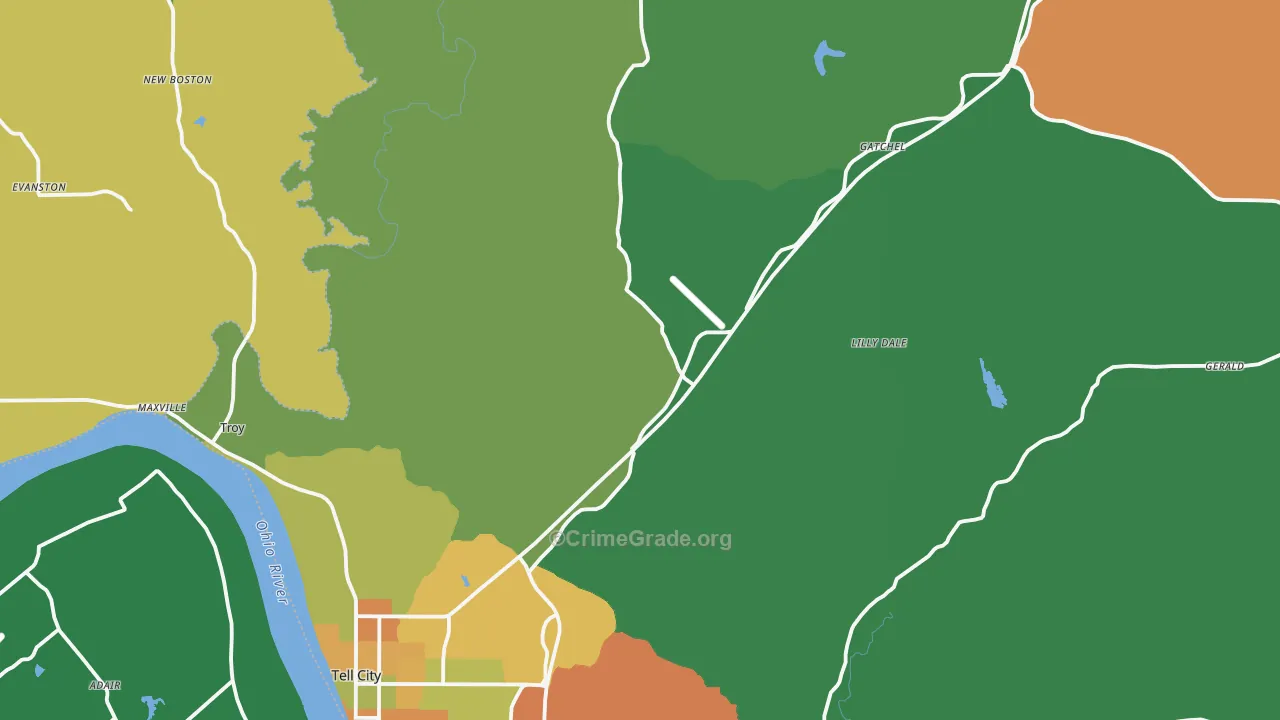 Perry County, IN Map of Theft Rates