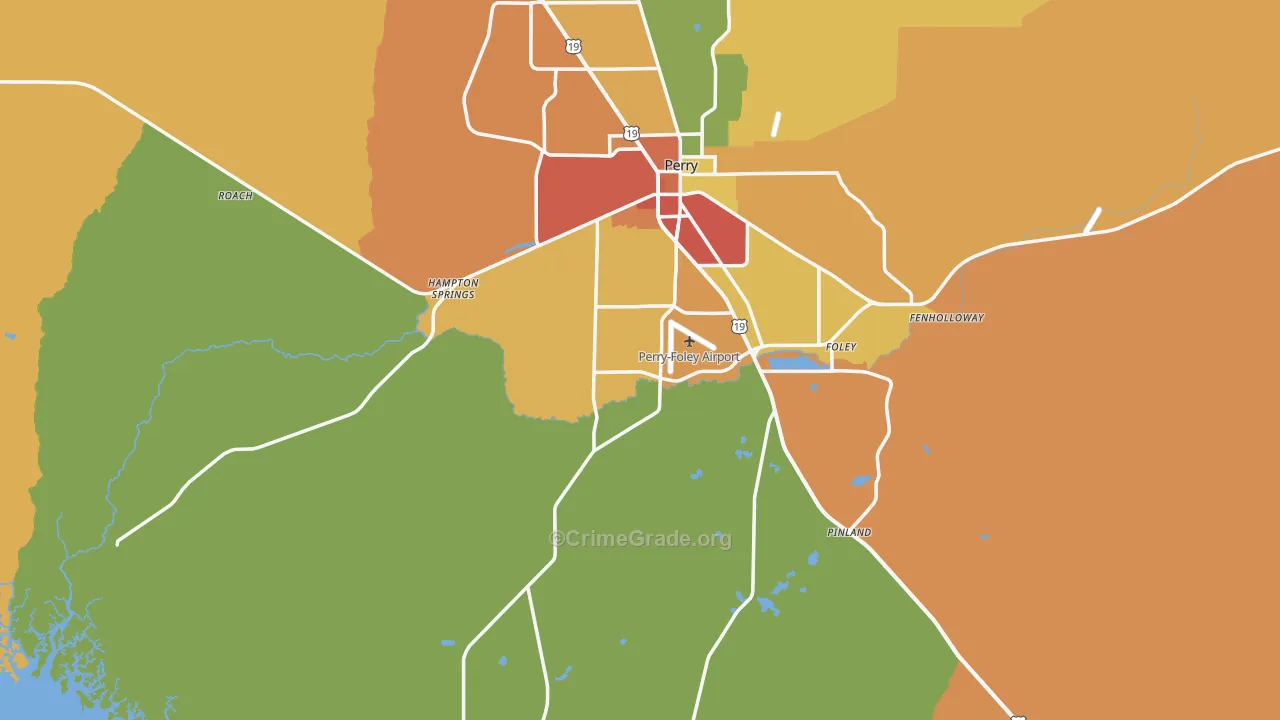 Perry, FL Map of Theft Rates