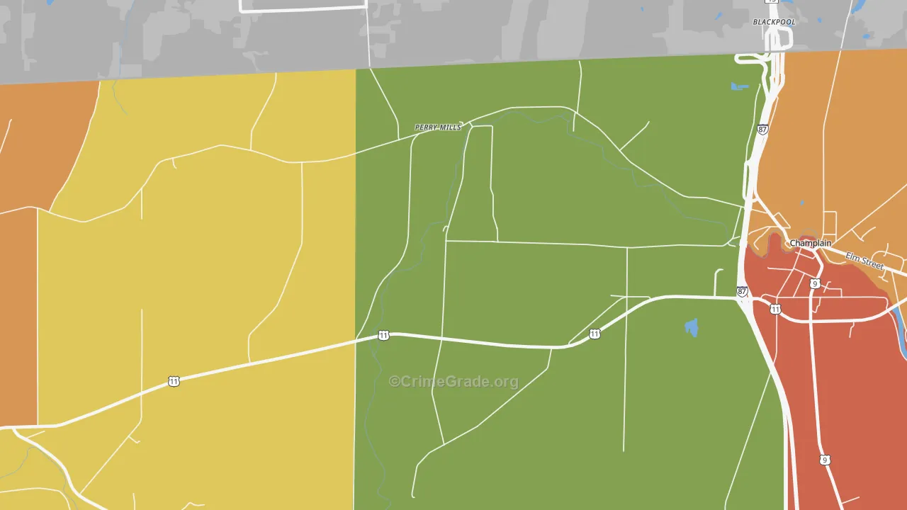 Perry Mills, NY Map of Theft Rates