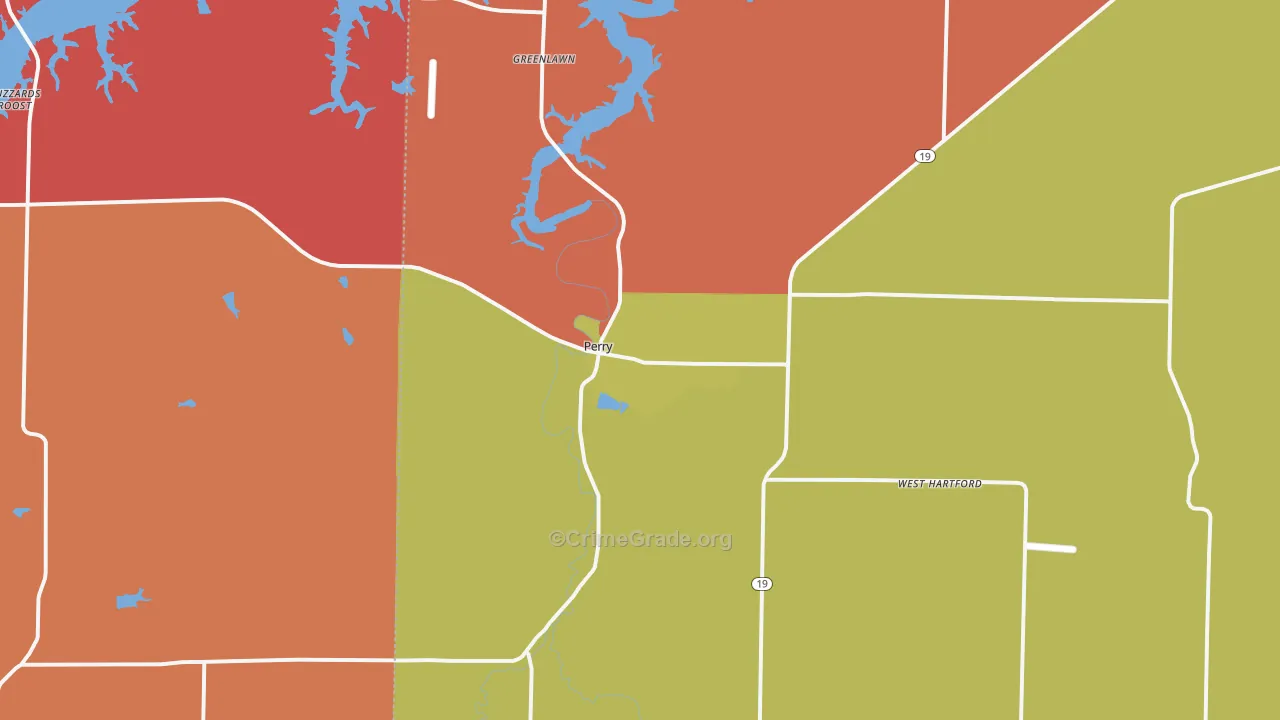Perry, MO Map of Theft Rates