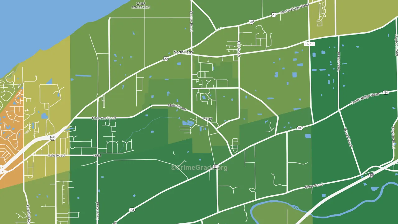 Perry, OH Map of Theft Rates