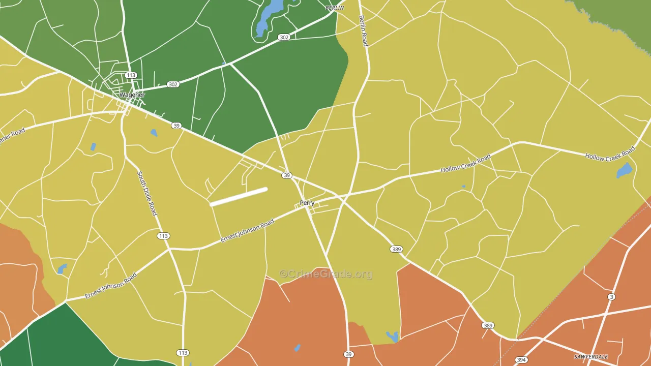 Perry, SC Map of Theft Rates