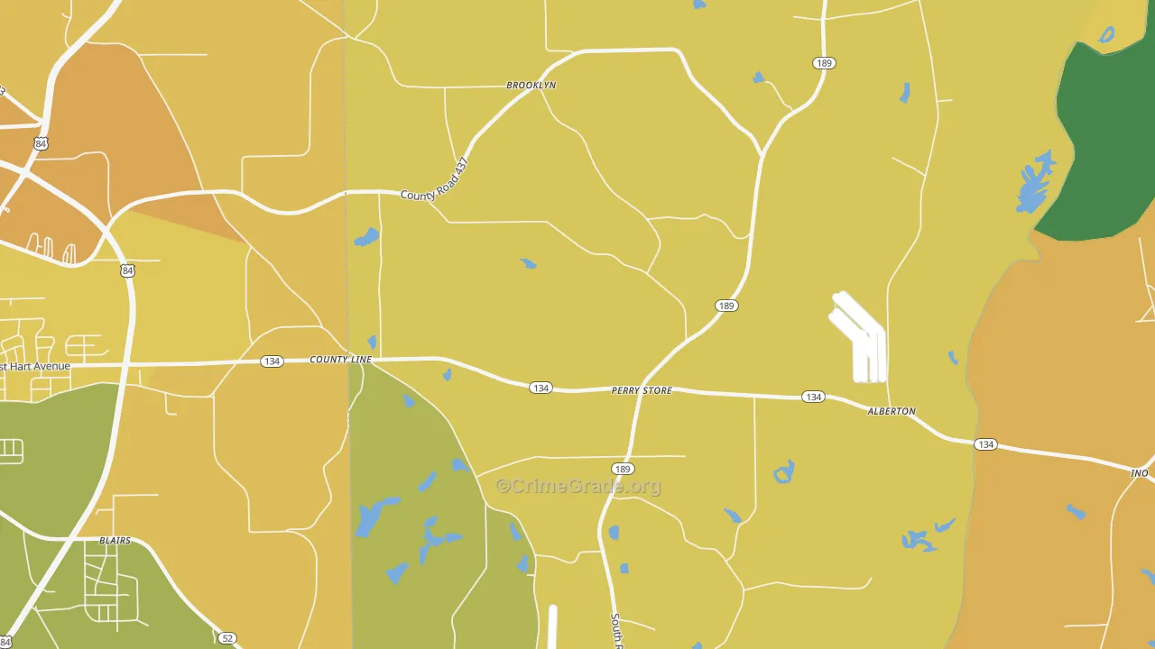 Perry Store, AL Map of Theft Rates