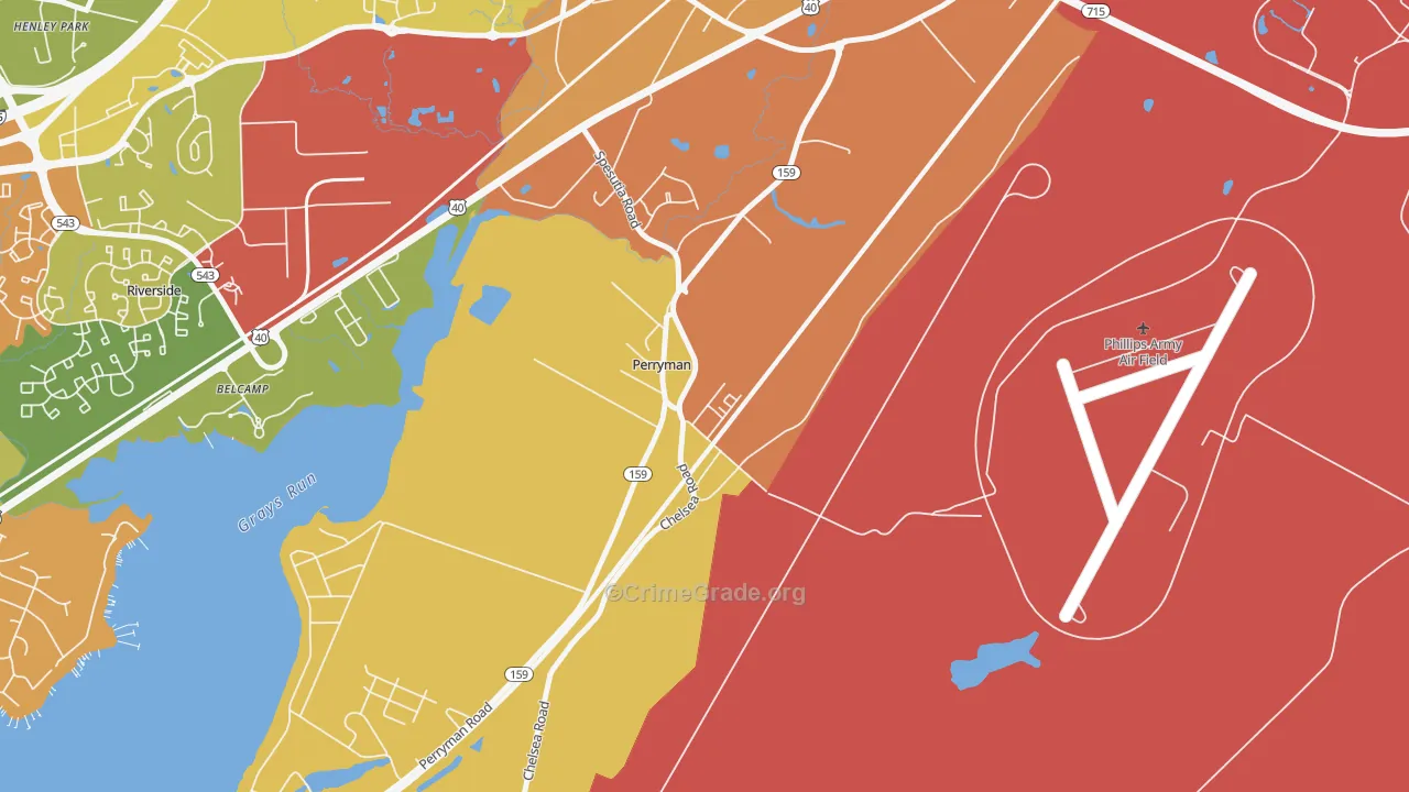 Perryman, MD Map of Theft Rates
