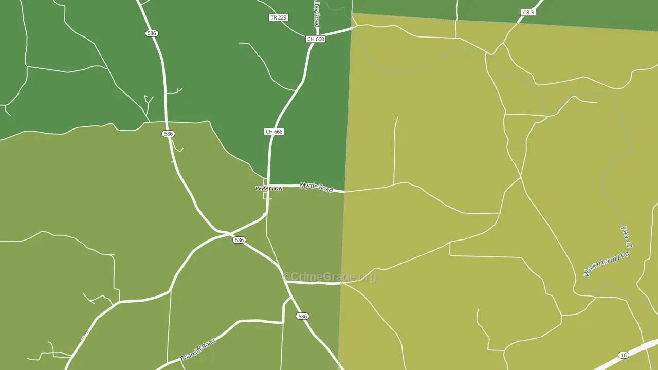 Perryton, OH Map of Theft Rates