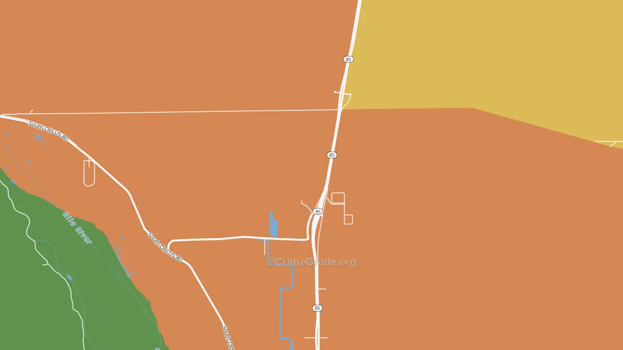 Perryville, AZ Map of Theft Rates
