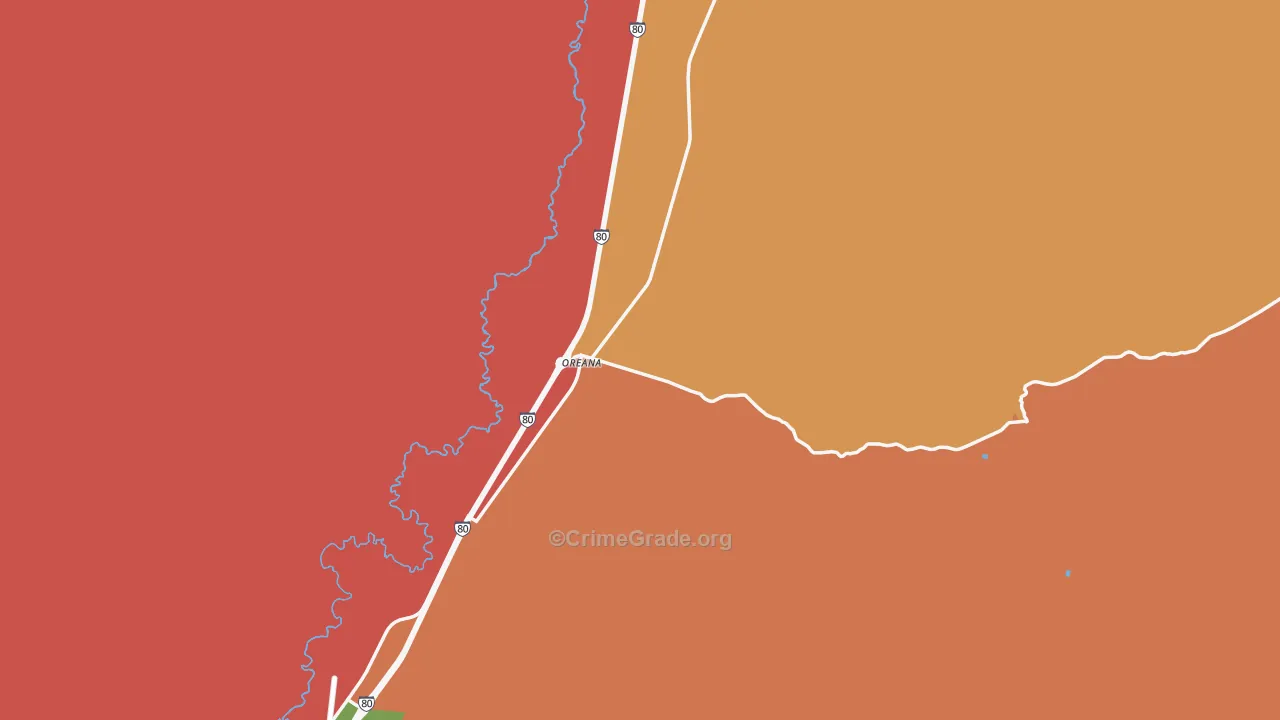 Pershing County, NV Map of Theft Rates