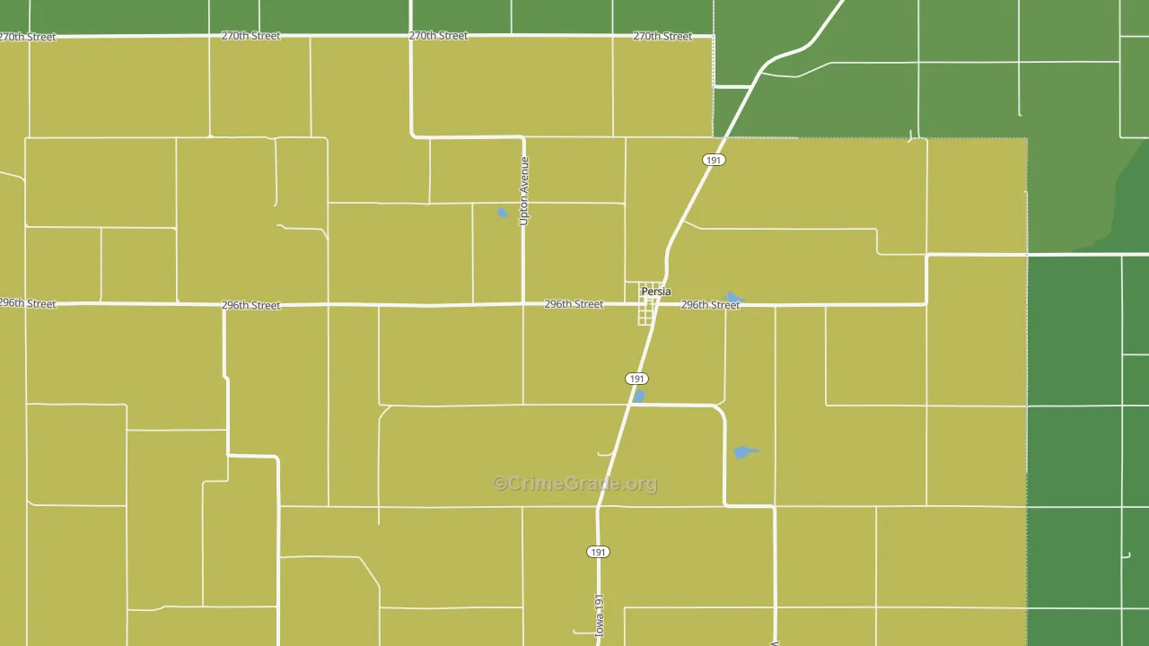 Persia, IA Map of Theft Rates