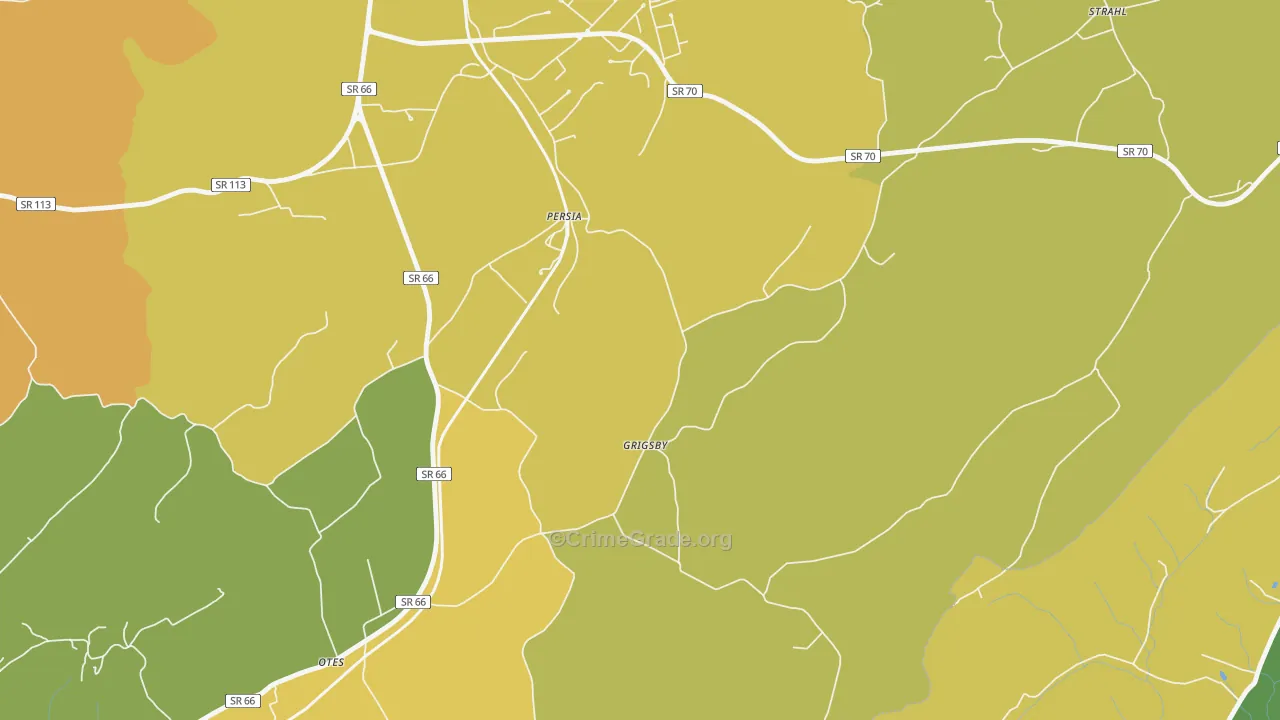 Persia, TN Map of Theft Rates