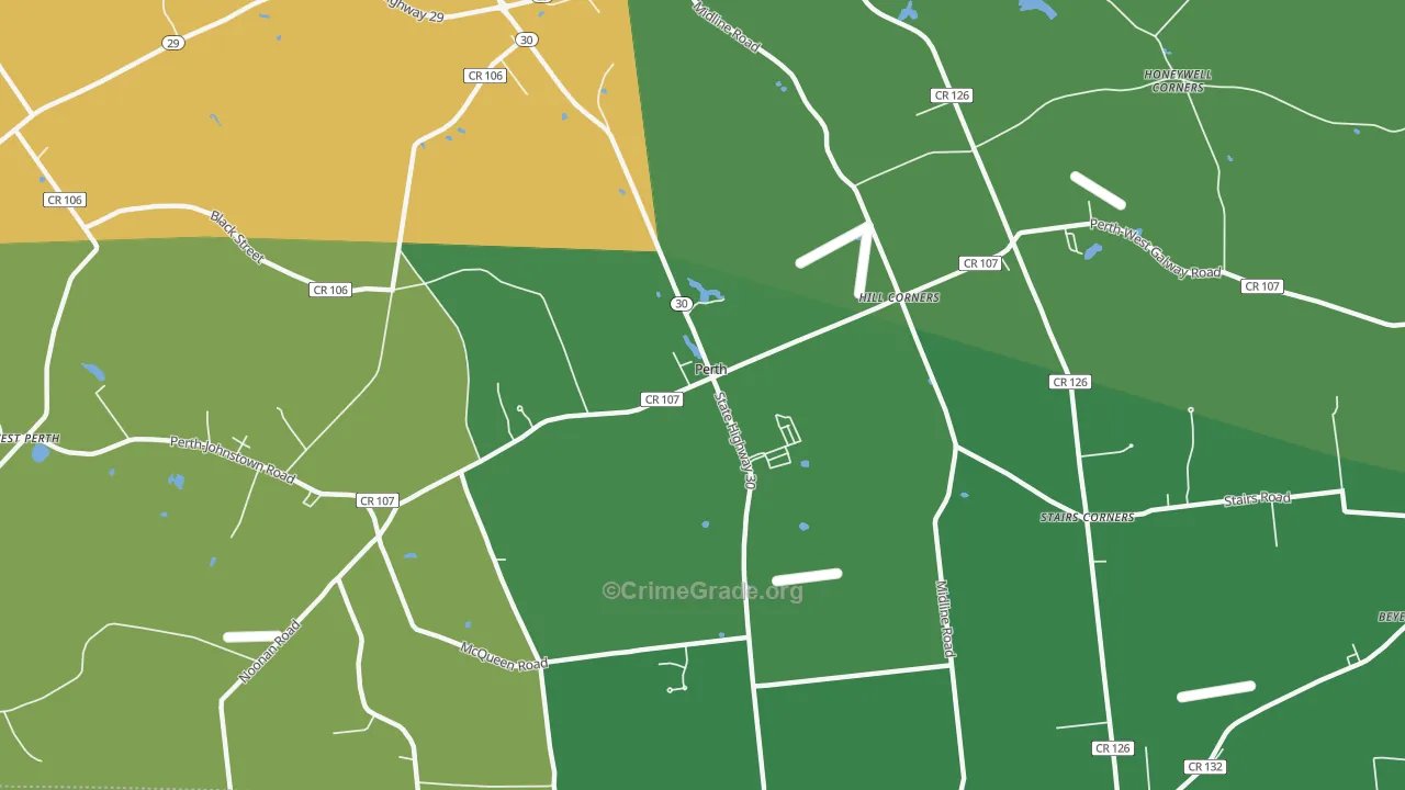 Perth, NY Map of Theft Rates