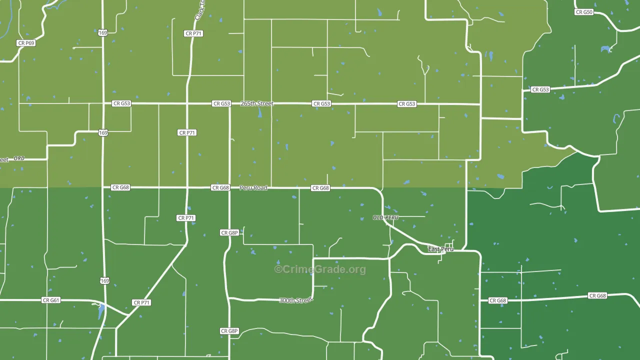 Peru, IA Map of Theft Rates