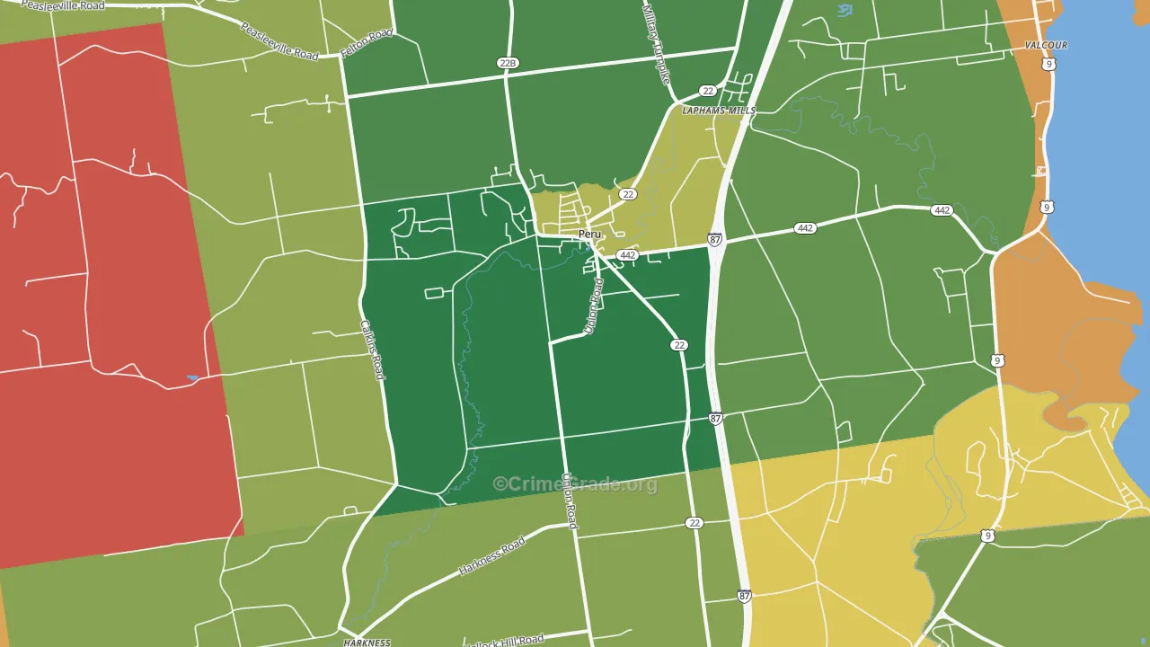 Peru, NY Map of Theft Rates