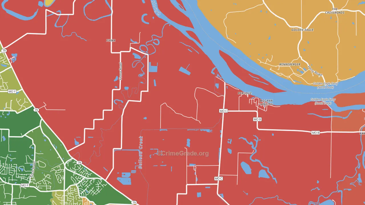 Peruque, MO Map of Theft Rates