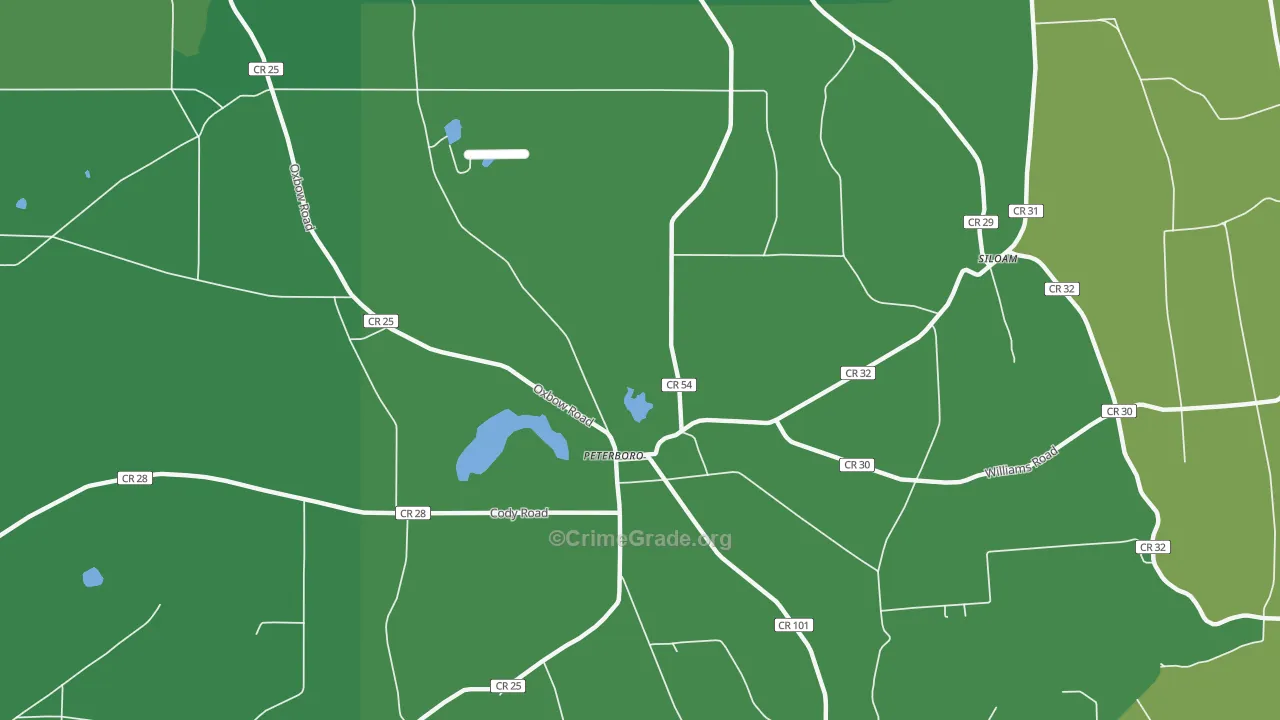Peterboro, NY Map of Theft Rates
