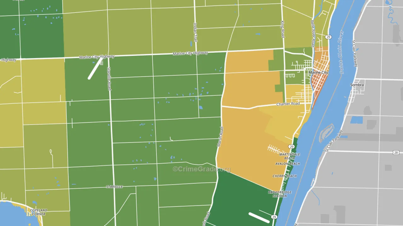 Peters, MI Map of Theft Rates