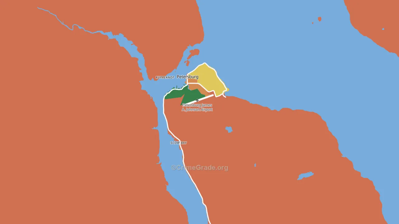 Petersburg, AK Map of Theft Rates
