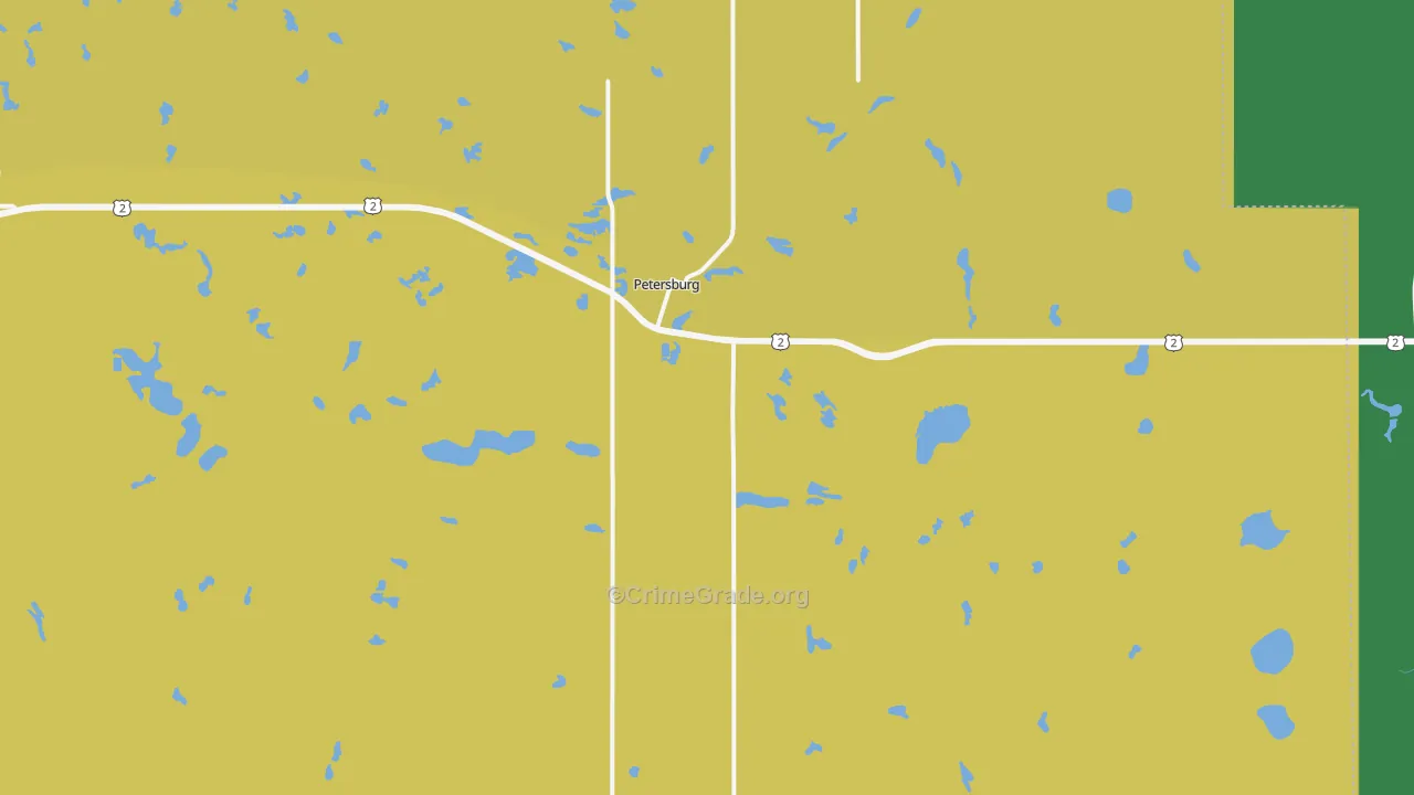 Petersburg, ND Map of Theft Rates