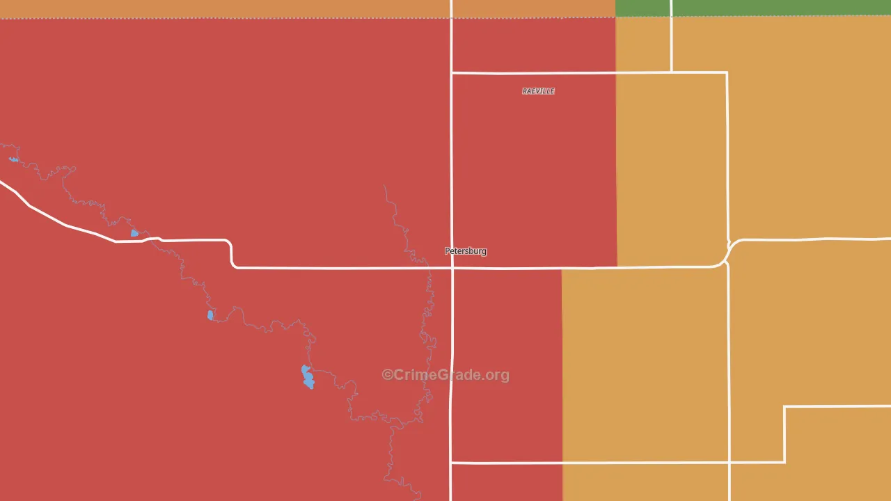 Petersburg, NE Map of Theft Rates
