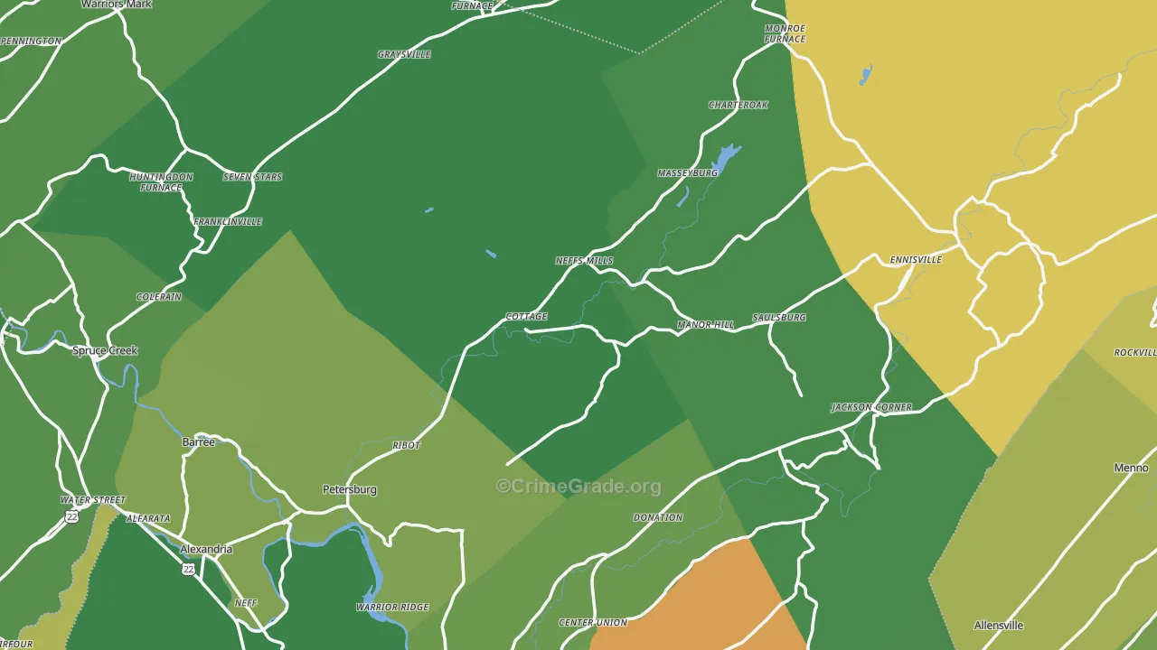 Petersburg, PA Map of Theft Rates