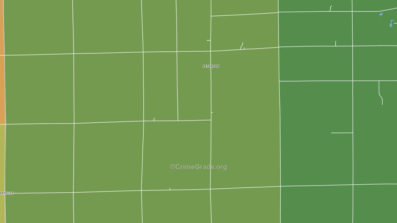 Peterson, IN Map of Theft Rates